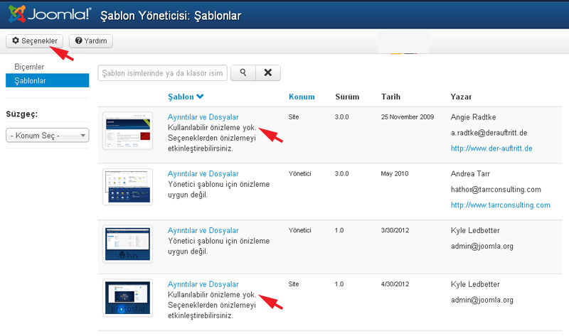 Joomla 3.0 Tema Modül Pozisyonlarını Görmek