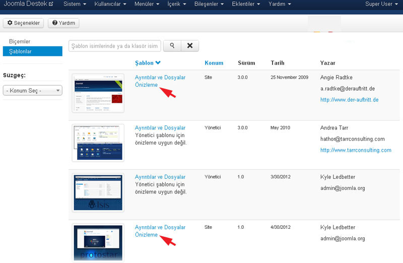 Joomla 3.0 Tema Modül Pozisyonlarını Görmek